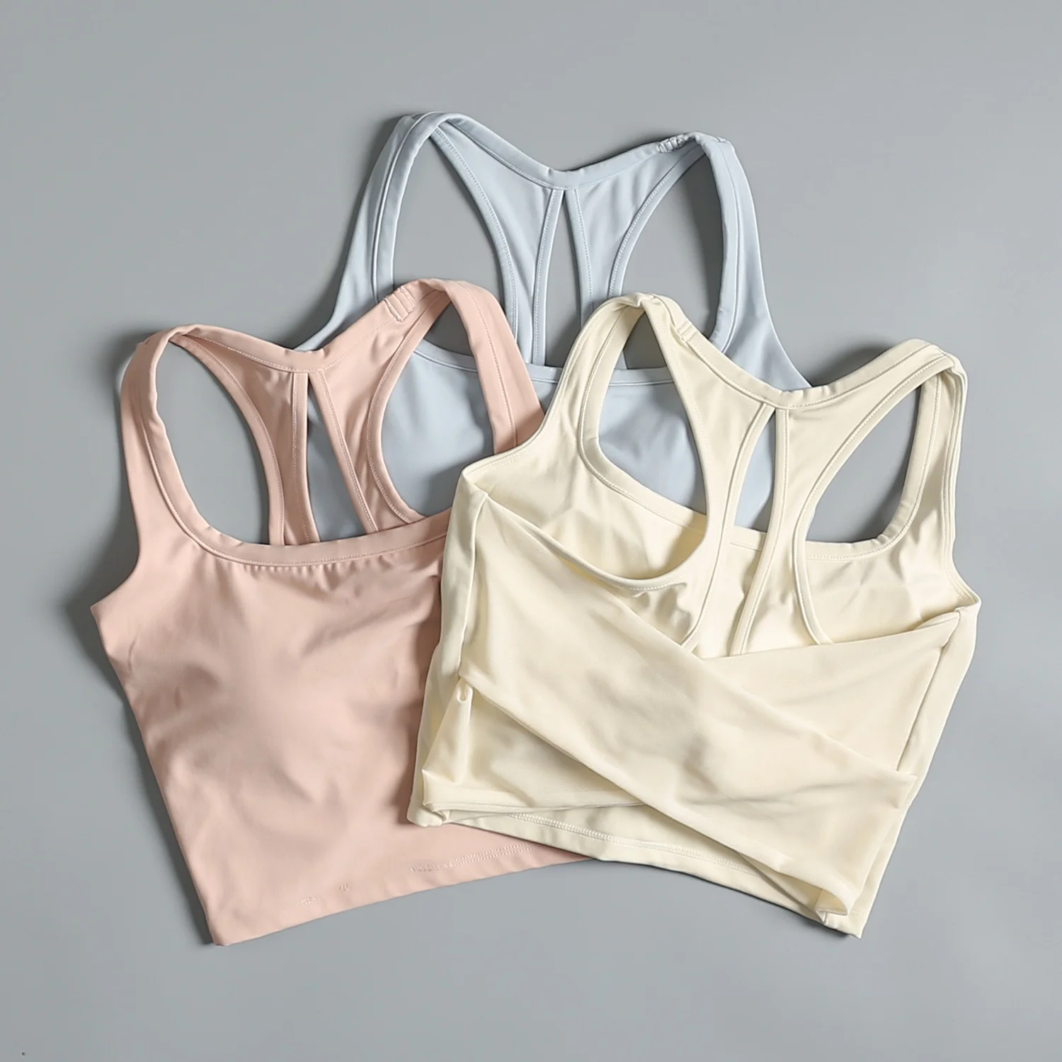 Women's Sports Bra Top Quick Dry Running Vest Integrated Sports Underwear Fitness Yoga Gym Anti Shock Gathered Backless