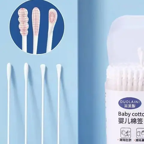 

200 шт. двусторонние одноразовые ватные тампоны безворсовые спиральные палочки для чистки ушей макияж бутоны для ухода за носом инструмент для ухода за ребенком