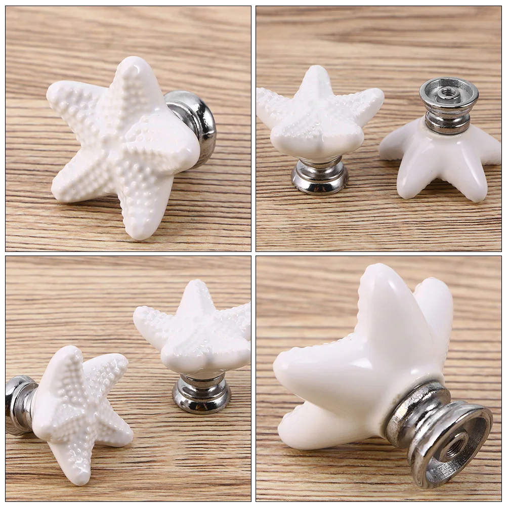 

4Pcs Ceramic Door Knobs Durable Retro Cabinet Pull Handles for Drawer Wardrobe Cupboard Furniture Door Accessories
