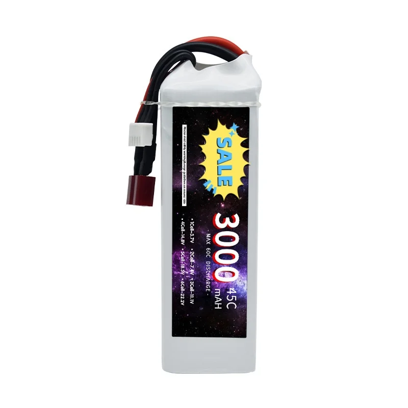 4S 14.8V 45C High Discharge 3000mAh LiPo Battery RC Lithium Polymer Battery for RC Quadcopter Airplane Drone Spare Parts