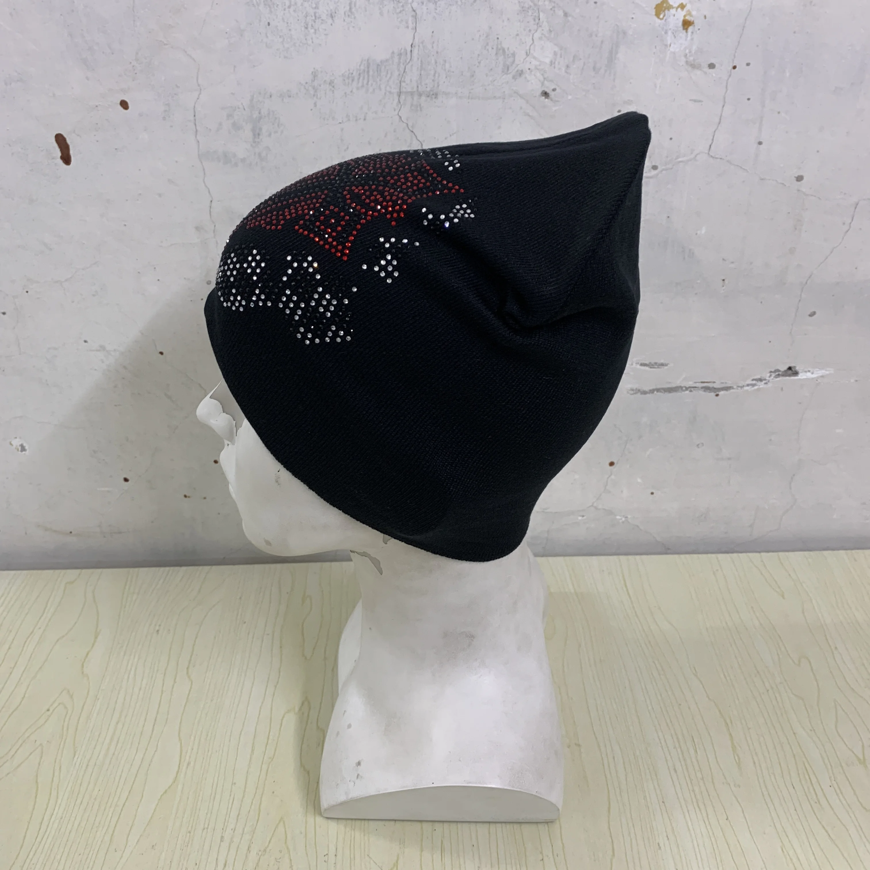 

New Tide Dome Knitted Hoodie Gothic Cold Hat Embroidered Men's and Women's Hip Hop Hats Hot Drilled Winter