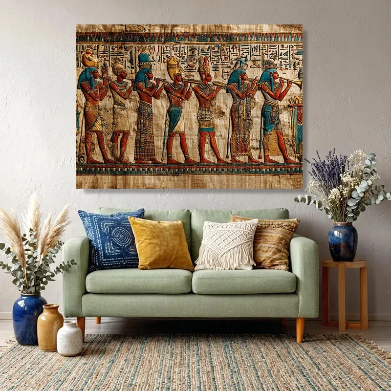 Ancient Egyptian Pharaohs and Musicians Vintage Egypt Poster and Prints Canvas Painting Wall Art Pictures Home Decor Cuadros