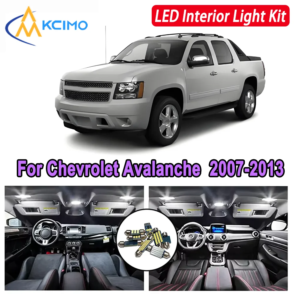 

Kcimo For Chevrolet Avalanche 1500 2500 (2007-2013) Premium Bright LED Interior Dome Map Trunk Light Kit Car Led Lamps Canbus