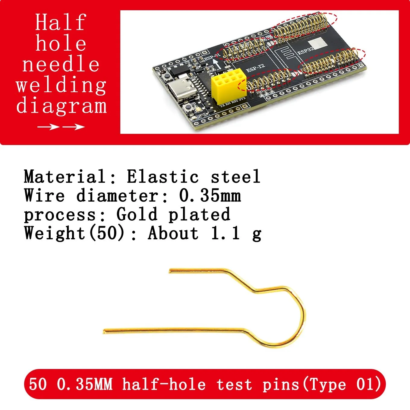 

ESP8266 test rack module burner Probe Metal Pins for ESP-07/07S ESP-12E/12F