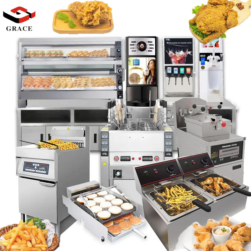 Conjunto completo de solución Kfc, máquina de cocina comercial para restaurante, equipo de Catering de comida rápida