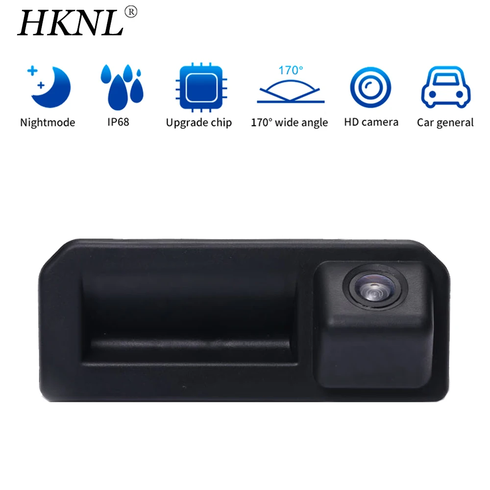 HKNL HD CCD Car Reverse Camera For Audi A1 Q2 A5 Q5L Skoda Karoq Kodiaq kodiaq Porsche Cayenne VW Bora 2017 Trunk Handle Black