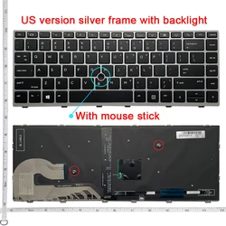 NEW US laptop keyboard FOR HP EliteBook 840 G5 846 G5 745 G5   L14378-001 L11307-001 US laptop keyboard Backlit