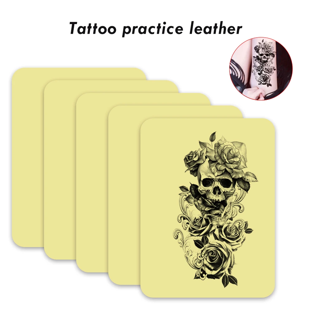 10/15Pcs Silicone Tattoo Practice Skin Yellow Double Fake Tattoo Skin High Quality Tattoo Beginner Practice Synthetic Leather