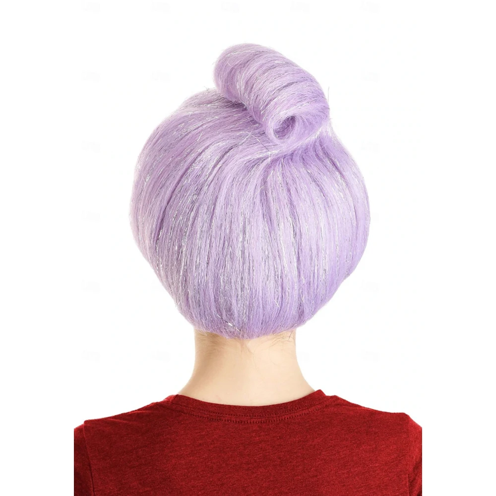 HAIRJOY Damen-Perücke aus Kunsthaar, kurz, hellviolett, Feen-Tante-Kostüm-Perücke für Karneval, Cosplay-Kostüm – Detail 5