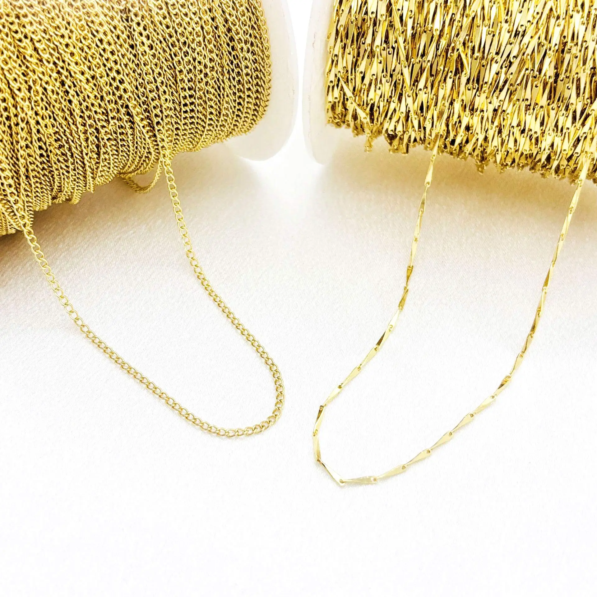 10Yards New Gold Plated Multi-Style Link Chain Handmade Bracelet Anklet Jewelry Accessories DIY Clothes Bag Decoration Supplies