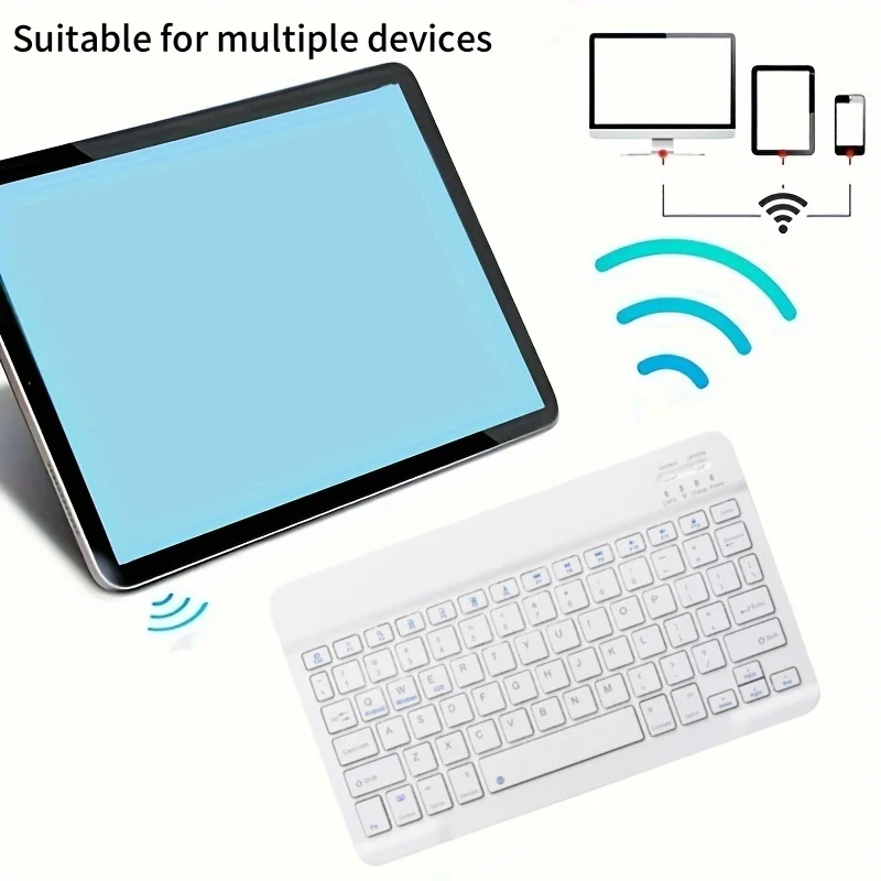 Wireless Keyboard Bluetooth-compatible Keyboard Rechargeable for iPad iPhone Tablet Laptop Compatible with Android/Windows/iOS