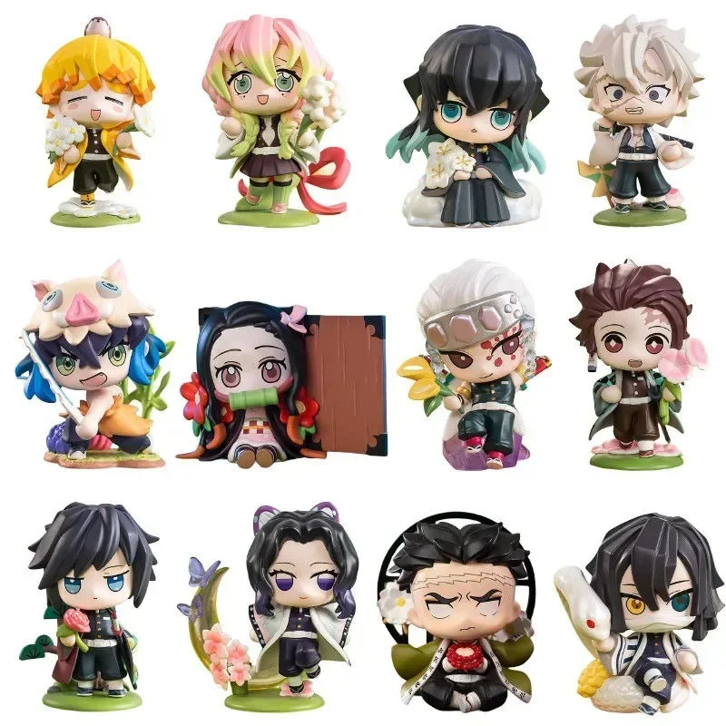 Demon Slachter Tanjiro Kamado Nezuko Agatsuma Zen'itsu Student Cartoon Anime Speelgoed Ornament Verrassing Geschenkdoos Blinde Doos Figuur Cadeau