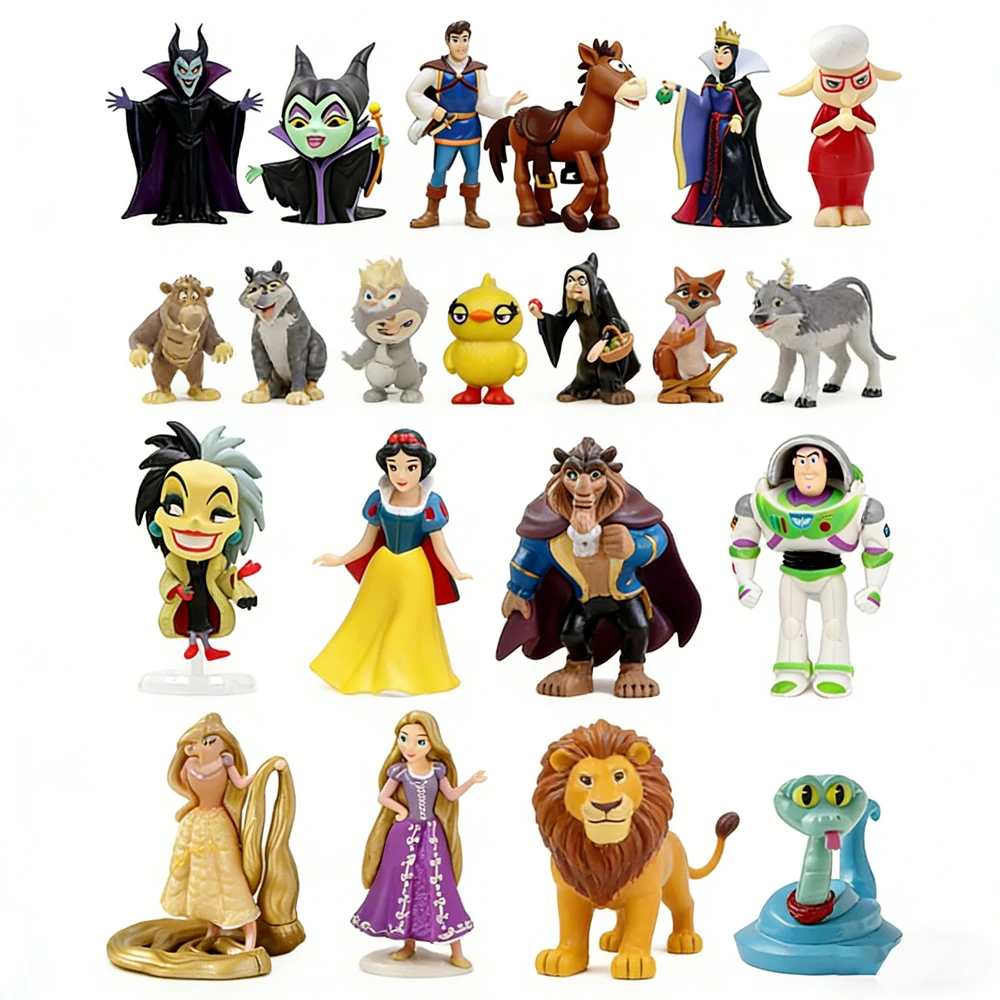 Juego de figuras de acción de películas clásicas de Disney, Stitch Frozen Lion King, figuras de dibujos animados, modelo de adorno, juguetes, regalo para niños