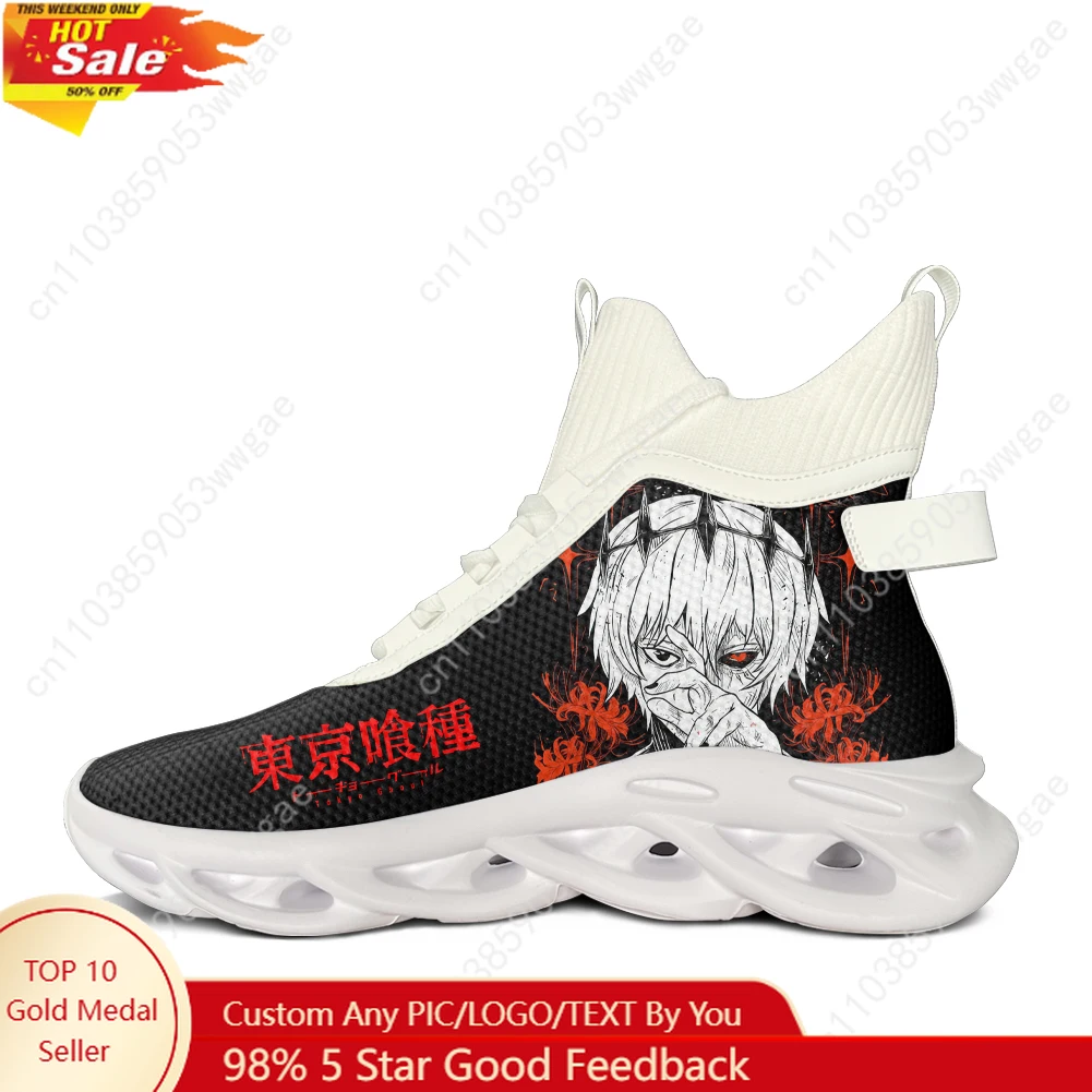 

Tokyo Ghoul High Top Flats Sneakers Mens Womens Sport Running Shoe High Quality Sneaker Lace Up Mesh Footwear Personalized Shoes