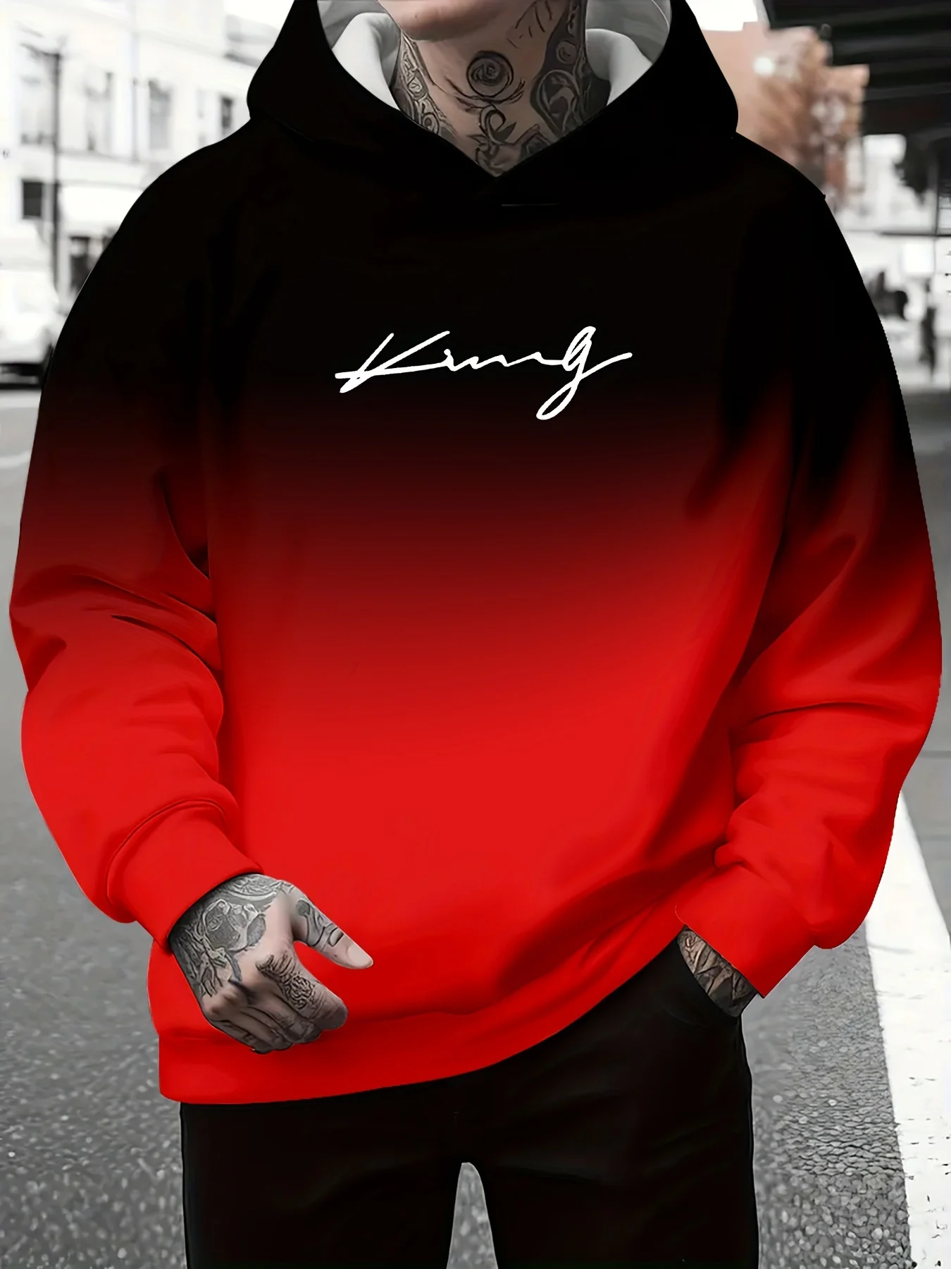 Men's sports and leisure gradient hoodie, with multiple color options, an exclusive gift for outdoor sports enthusiasts