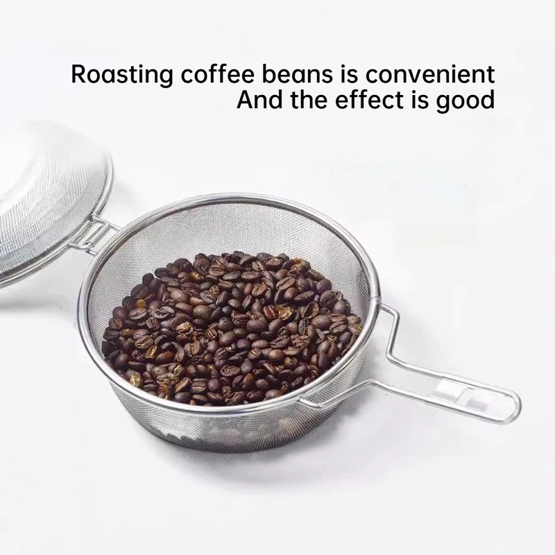 Stainless Steel Coffee Bean Roaster Handheld Rotatable Roasting Net Home Coffee Roaster Tool for Home Coffee Shop Baking Beans