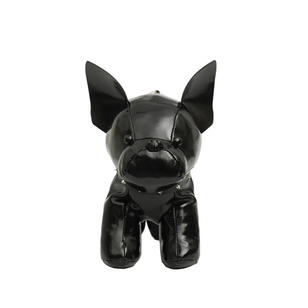 

Adjustable Strap Doggie Shoulder Bag Zipper Closure Bulldog Shaped Messenger Bag Leather Material Wallet Tote PU Leather Bag