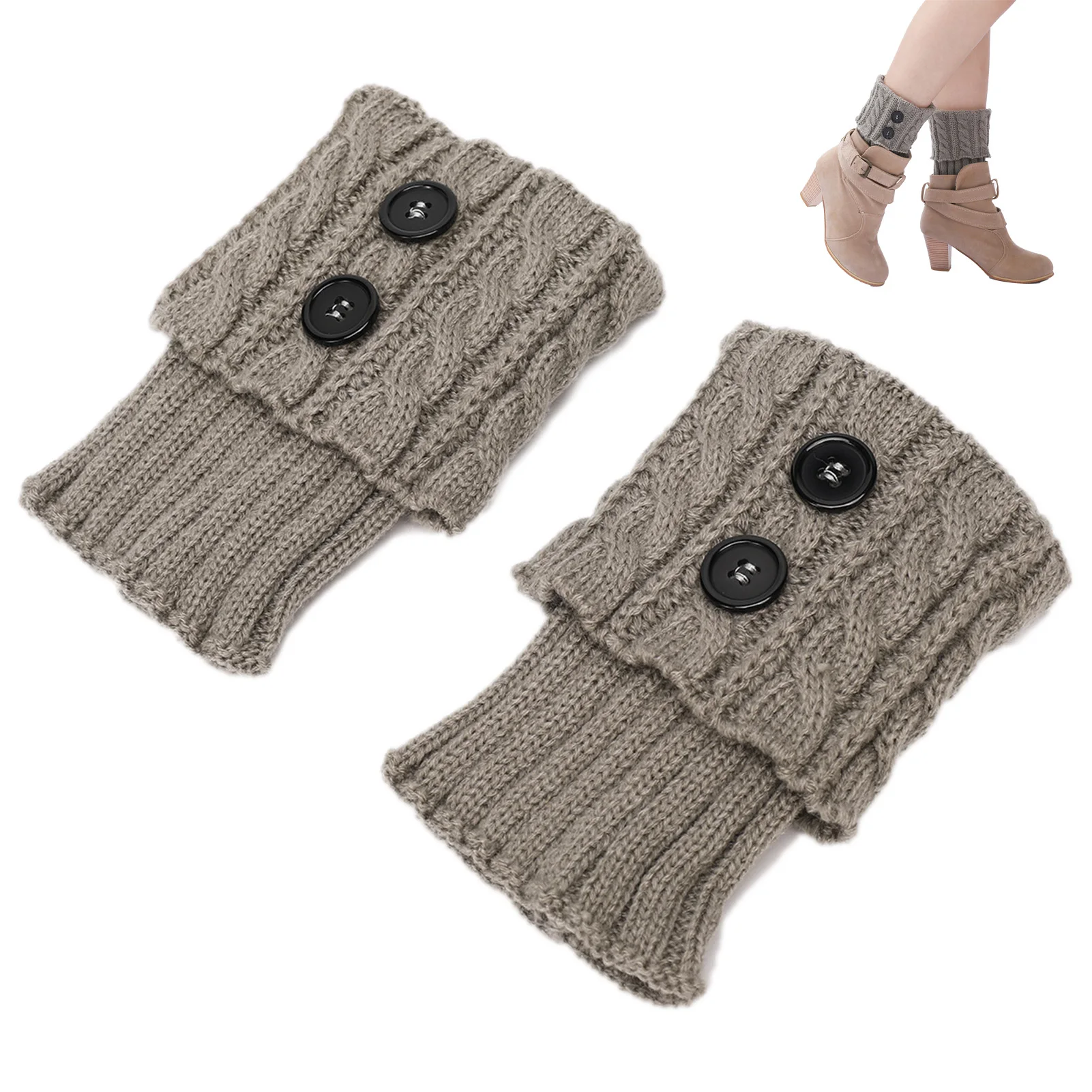 Rokken Punk Beenwarmers Voor Meisjes Knoopontwerp Herfst Winter Schattige Beenwarmers Voor Yoga Hardlopen Wandelen