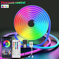 Silikonowa lampa neonowa 30M 24V RGB APP Smart Strip Light Wodoodporna taśma RGB do krojenia DIY Party Festival Decoration