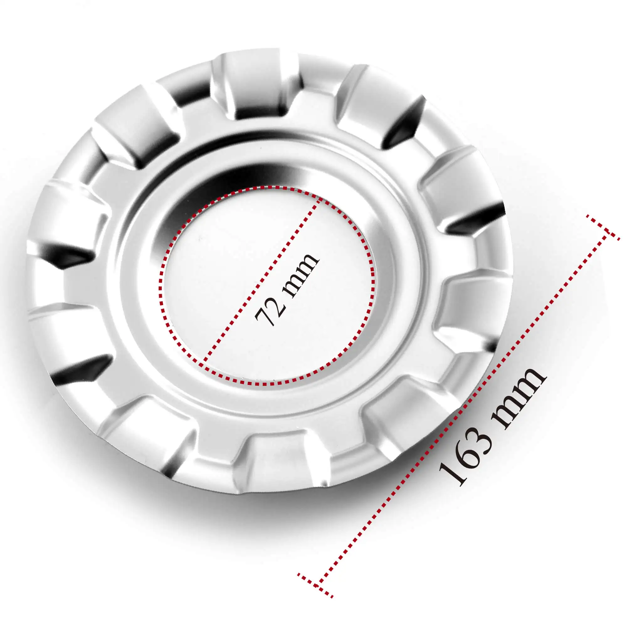 CFPerformance 4 Stück 163 mm/6,42 Zoll Außendurchmesser 72 mm/2,83 Zoll Innendurchmesser Radnaben-Zentralkappenring, selbstgemacht für RG RS II Autofelgen # 09.24.187 Zubehör – Detail 2