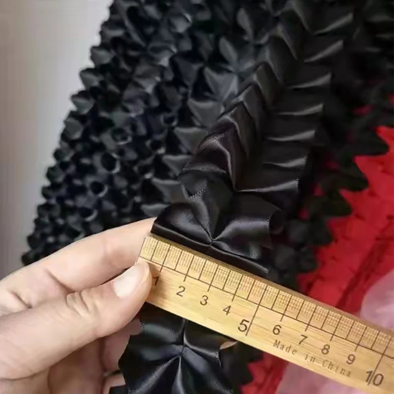 5cm*4M Double Layers Pleated Satin Ribbon Ruffle Trim for Bouquet Gift Wrapping DIY Bow Lolita Dress Bags Decor Accessories