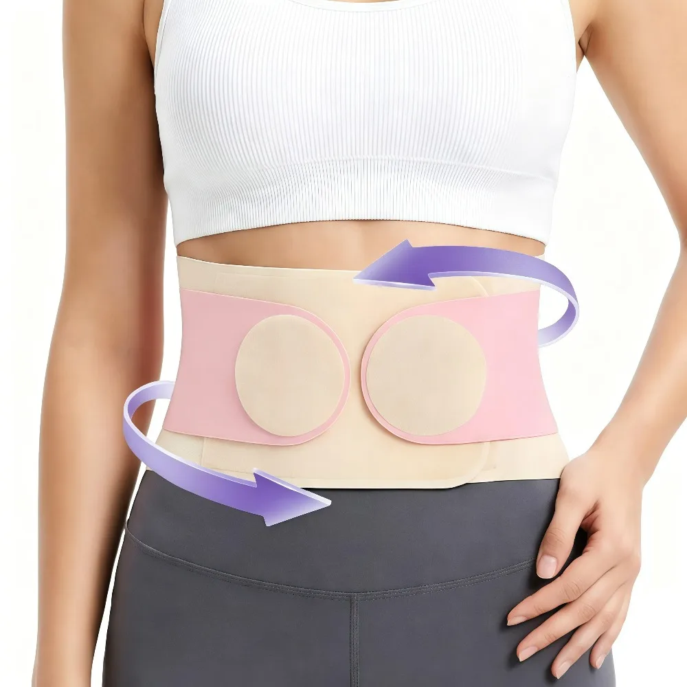 Adjustable Compression Sports Back Support Belt, Ultra Thin Waist Brace with Removable 3 Steel Stays and 2 Side Spring Supports