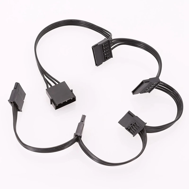 2 buah Molex 4Pin IDE ke 5 SATA 15Pin Hard Drive Power Supply kabel Splitter untuk DIY PC Sever 18AWG 4-Pin ke 15-Pin Power