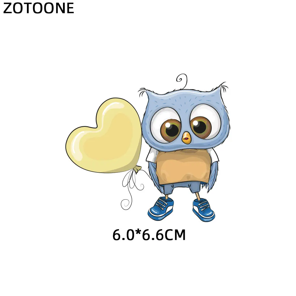 ZOTOONE 만화 동물 고양이 개 열전달 개구리 사슴 코끼리 철제 전송 어린이를위한 옷에 열 스티커 티셔츠