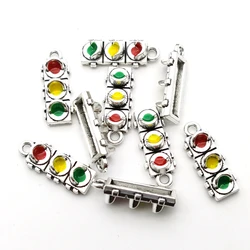 10pcs 19x6mm Traffic Light Gothic Alloy Tibetan Pendants Antique Jewelry Making Small Pendant DIY Handmade Accessories