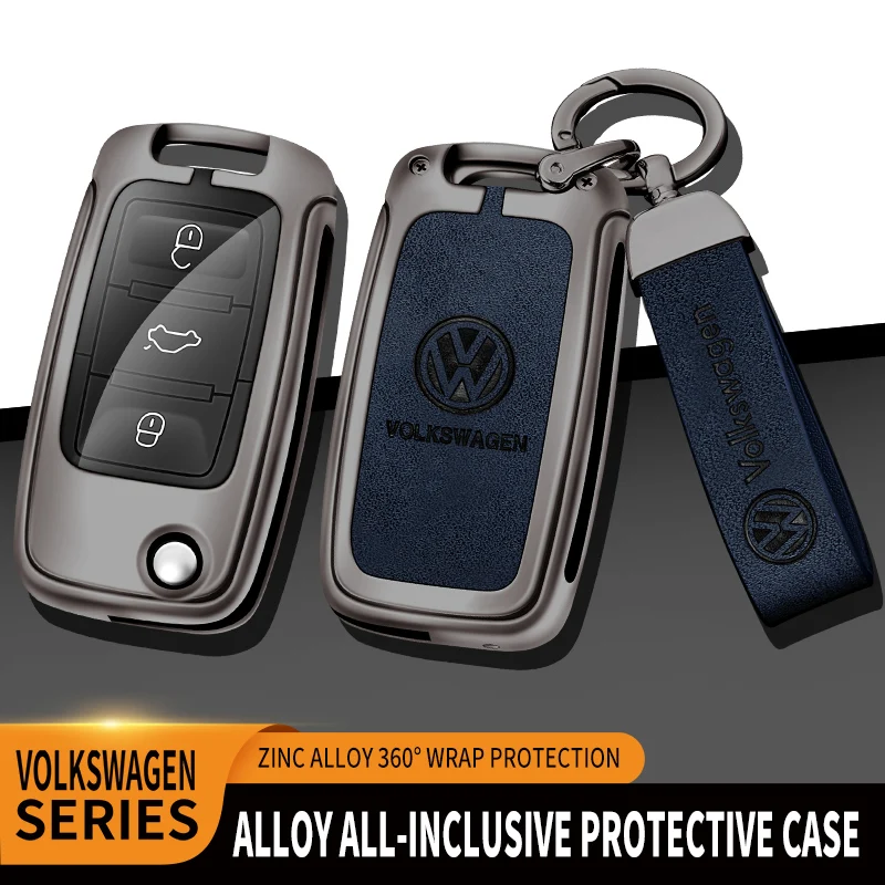 Car TPU Zinc Alloy Key Case Bag Car KeyChain Metal Key Shell For Volkswagen VW Polo Tiguan Golf 4 5 Jetta Beetle Scirocco Passat