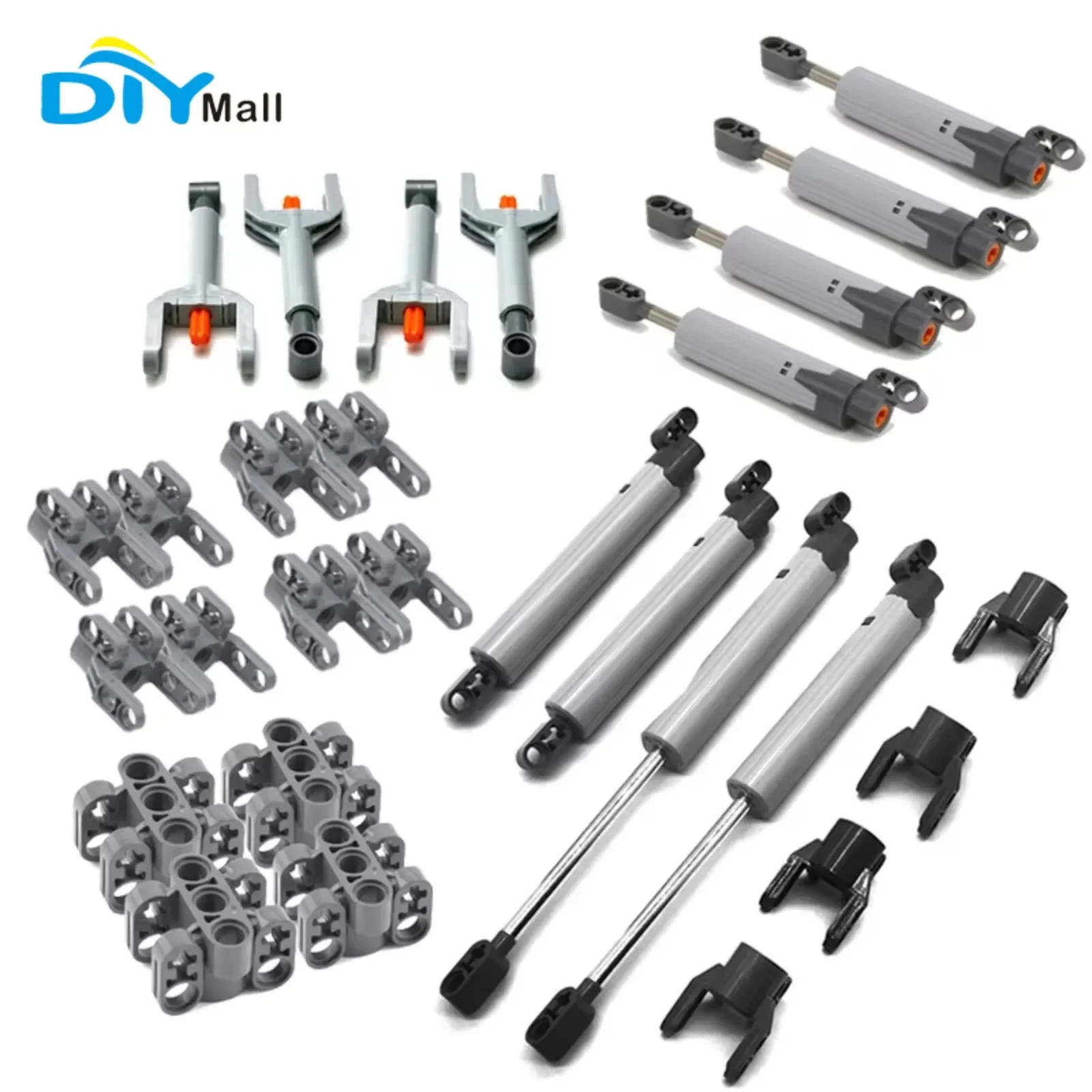 DIYmall Linear Actuator Long 15L Push Rod Putter Head - Building Blocks MOC Parts 40918, 61927, 61904, 61905, 92693