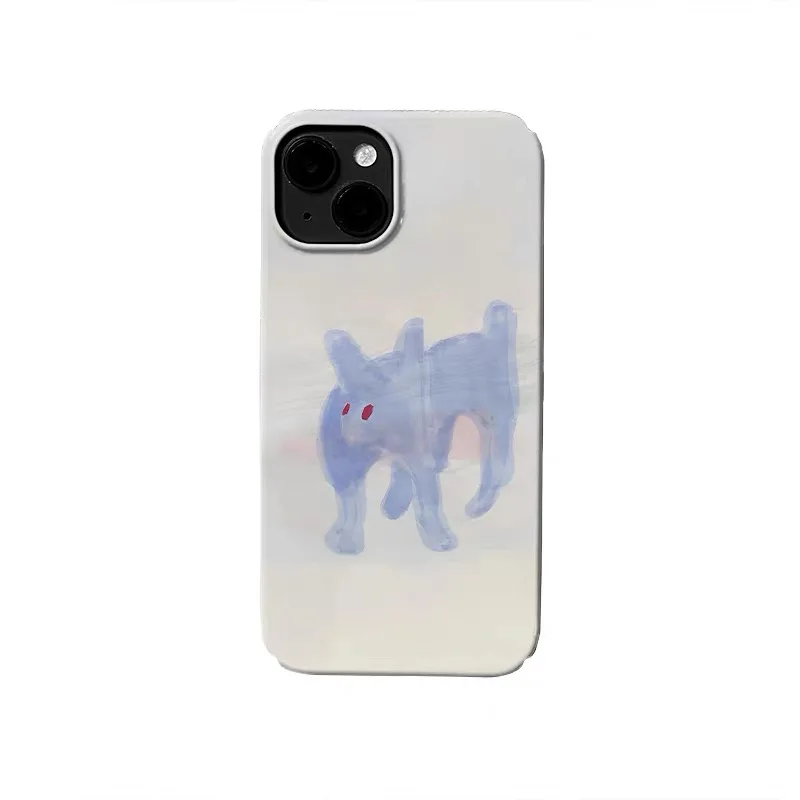 

Ins Light Blue Red Eyes Dog Phone Case for IPHONE 17 Air 16E 15 PROMAX 14 Plus 13 12 MINI 11 PRO 16Plus XR Acrylic Phone Cover