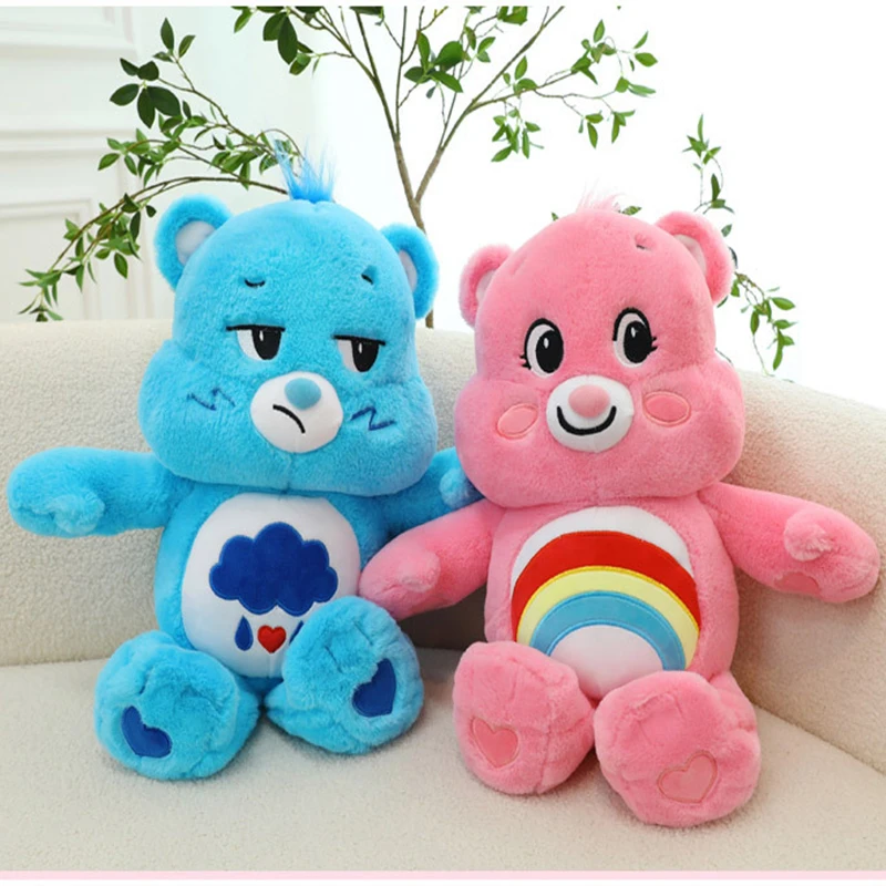 38cm Cute Rainbow Bear Plush Toys Lovely Cartoon Bear Soft Stuffed Dolls Homdecor Sleeping Plush Pillows