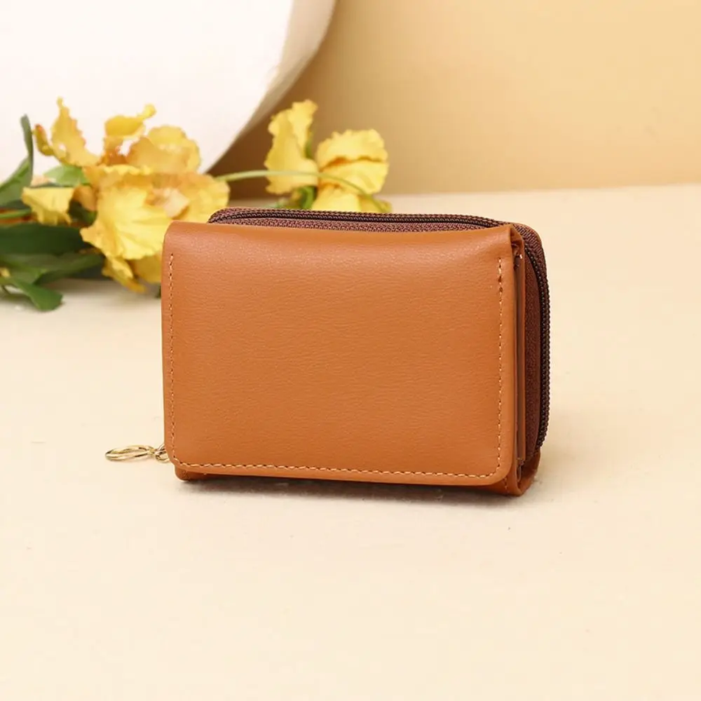 Portable zipper Pocket Purse Wallet Nylon PU Leather Cash Purse Bag Multifunction Card Holder Three Fold Wallets Women