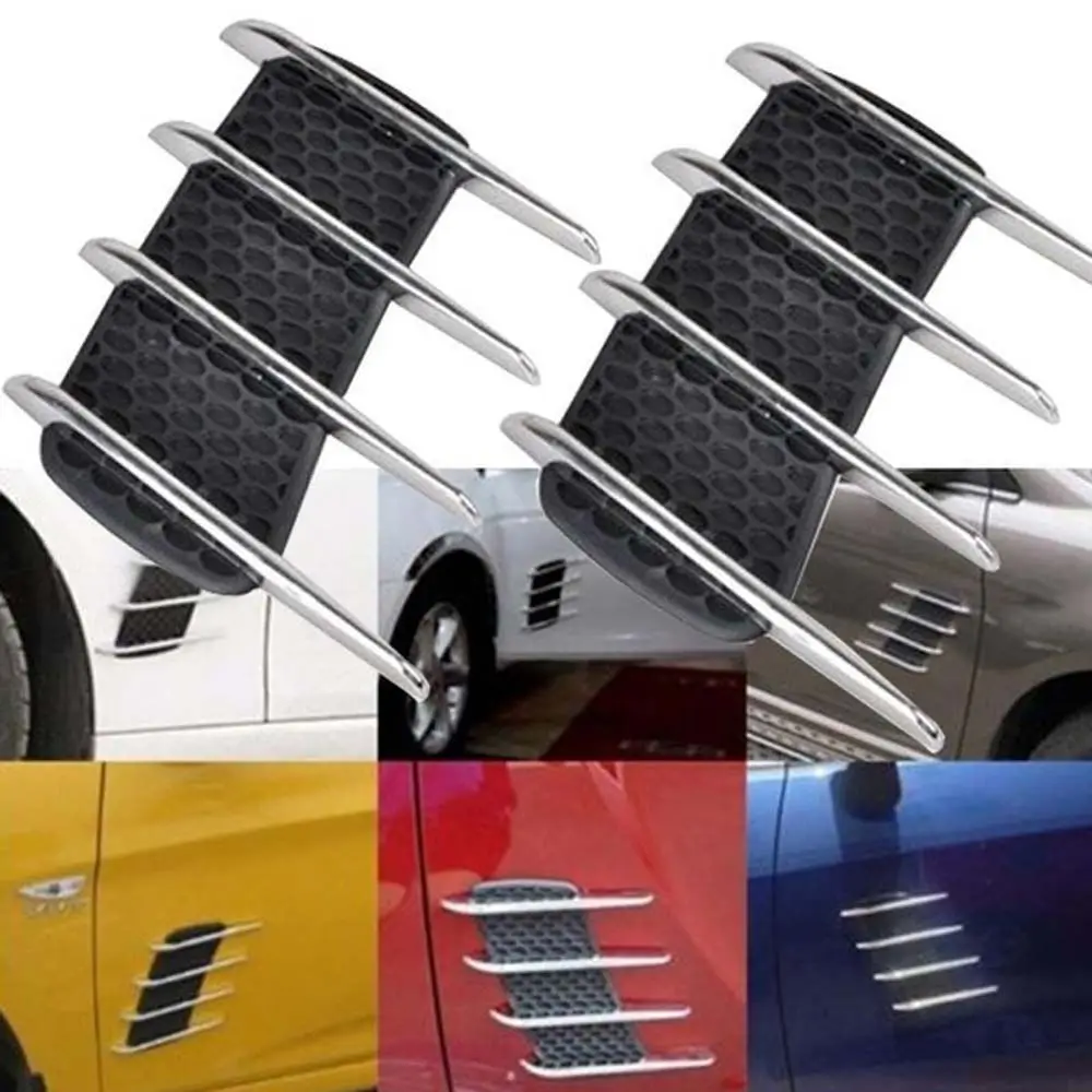 

Decorative Car Styling Accessories Car Shark Gills Outlet Stickers Simulation Flow Vent Fake Fender Intake False Air Outlet