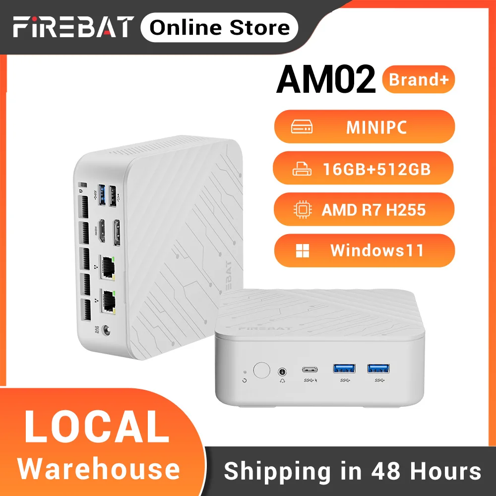 

Мини-ПК FIREBAT AM02 AMD Ryzen 7 H255 DDR5 16 ГБ ОЗУ M.2 PCIe 512 ГБ SSD WiFi6 BT5.2 1000M LAN Windows11 Настольный компьютер