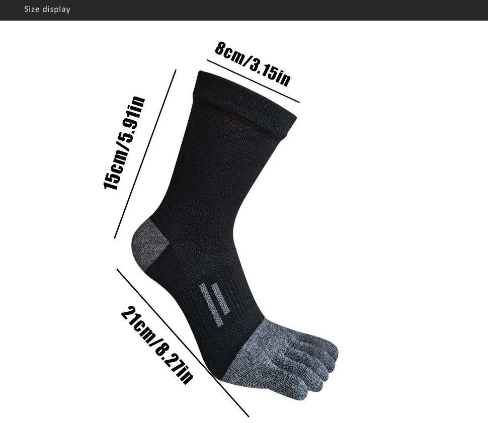 1/4 Paar kurze Zehensocken, Sport-Mann-Kompression, Baumwolle, schweißabsorbierend, jung, lässig, antibakteriell, atmungsaktiv, 5-Finger-Socken – Detail 2