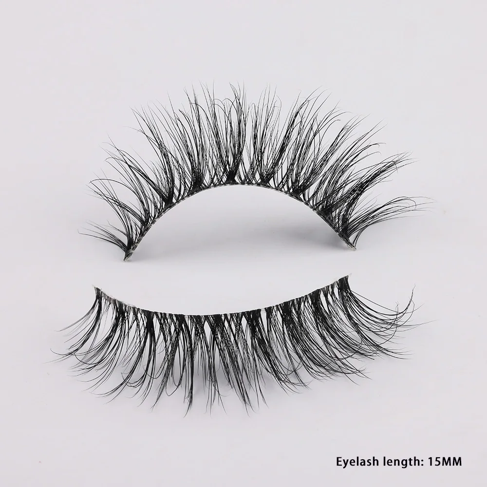 Maquiagem 3D Mink Lashes Transparent Band False Eyelashes Natural Reusable Fake Eyelashes Clear Band Wispy Soft Lashes FM088