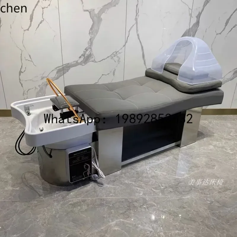 MR  hair treatment shampoo bed hair salon special bed barber shop water circulation fumigation lying flat flush bed