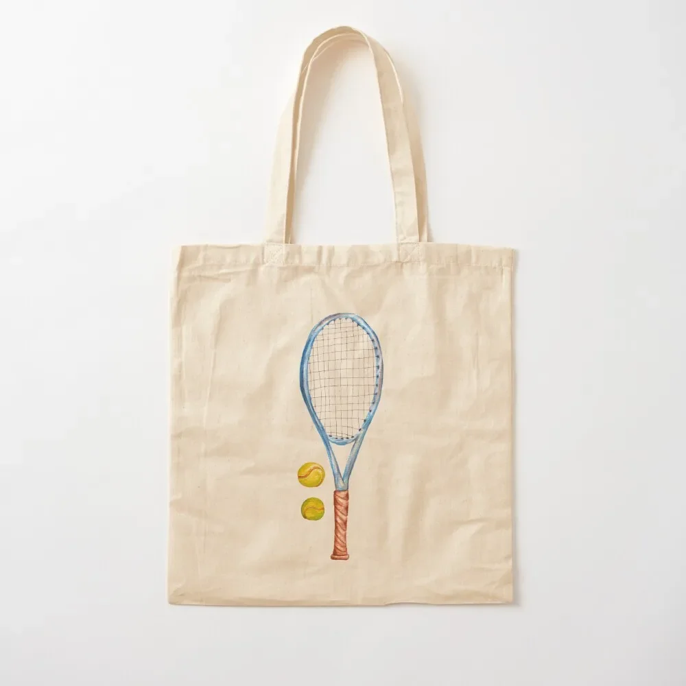 Tennis racket with tennis balls_2 Tote Bag tote bags aesthetic shopping bags foldable Fabric bag Tote Bag