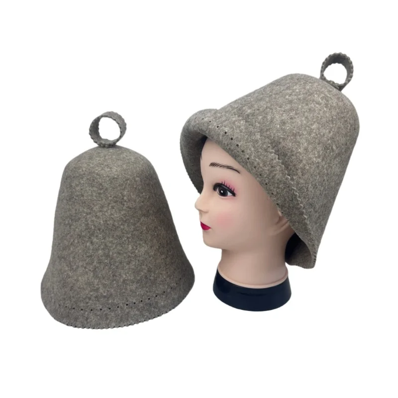 Natural Color Seamless Australian Merino Wool Sauna Hat Breathable Sauna Cap to Protect Your Head From Overheating