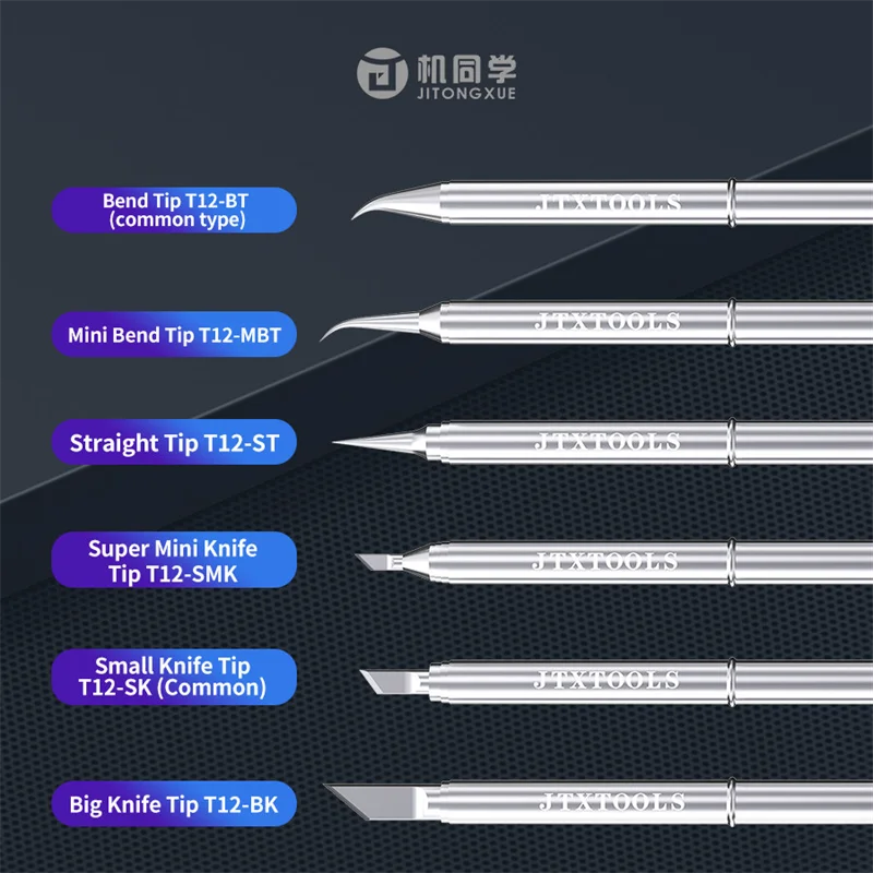 JTX T12 Series Replaceable Soldering Iron Tip For T12 T12-X T12-D ST91 ST92 Soldering Station