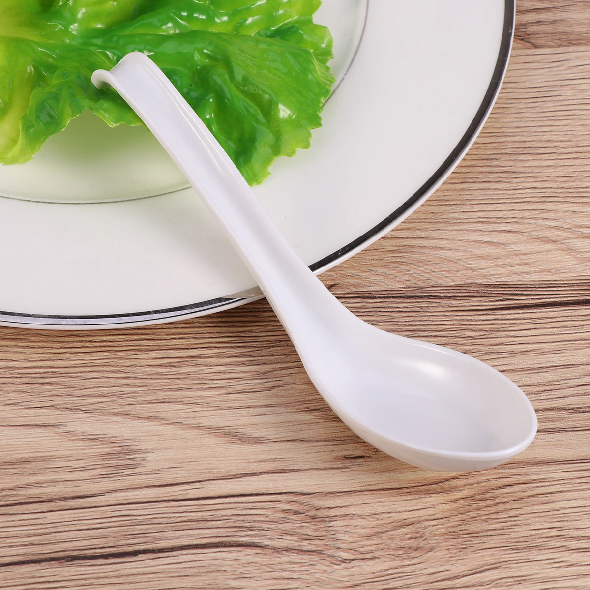 Cuchara de plástico para sopa china, cucharas de cocina japonesas, vajilla de calidad alimentaria para cocinar salsa, utensilios para servir asiáticos