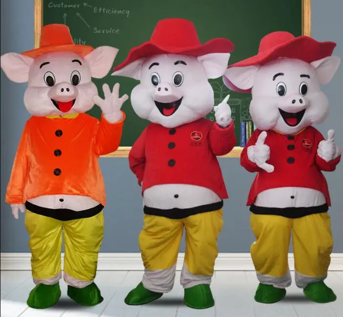 

Cosplay Costume Red Pig Mascot Costume Cartoon Character Halloween Fancy Dress Christmas Party Pink Pigs Maskote Factory direct