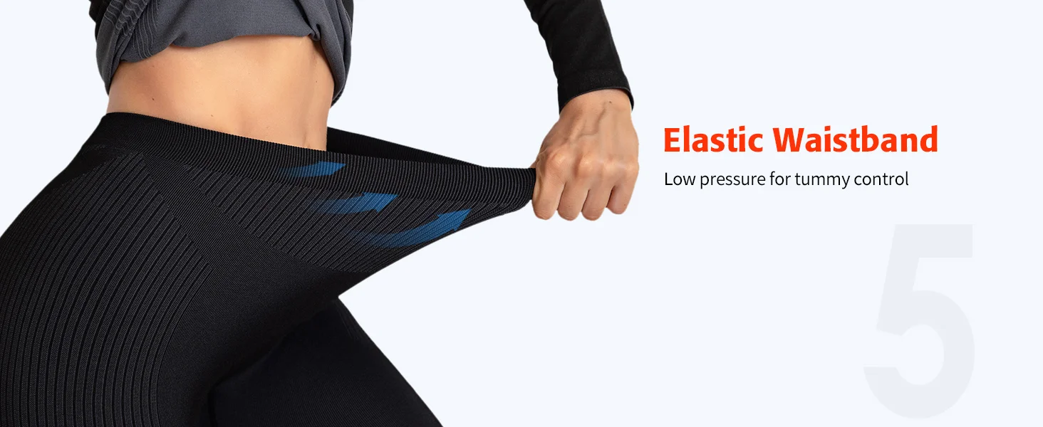Anfilia Damen Ski-Thermo-Unterwäsche-Sets Feuchtigkeitsableitend & Schnelltrocknend Eng Anliegender Rundhalsausschnitt Nahtlos Gestrickte Basisschicht Lange Unterhosen – Detail 9