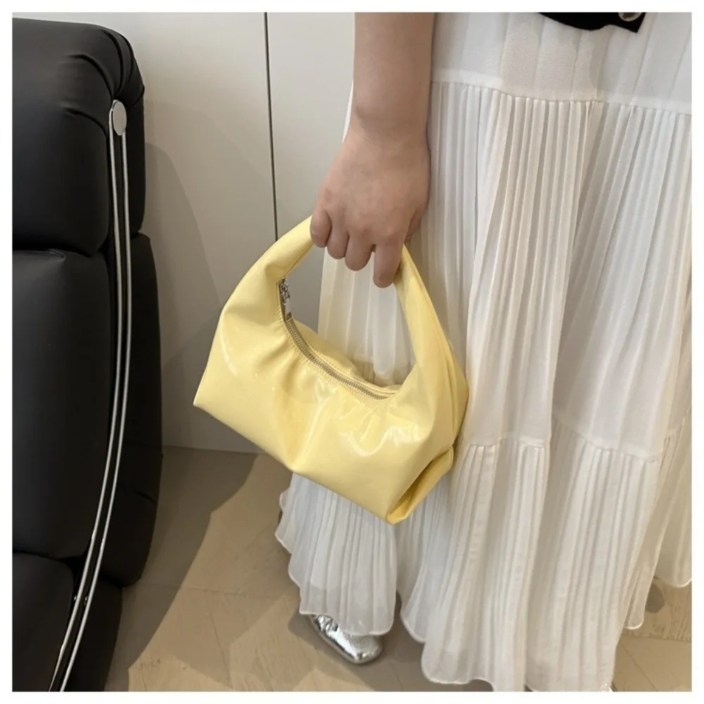 Trendige Vintage-Clutch-Taschen, Schultertaschen aus PU-Leder in Unifarben, luxuriöse Tragetaschen für Damen – Detail 11