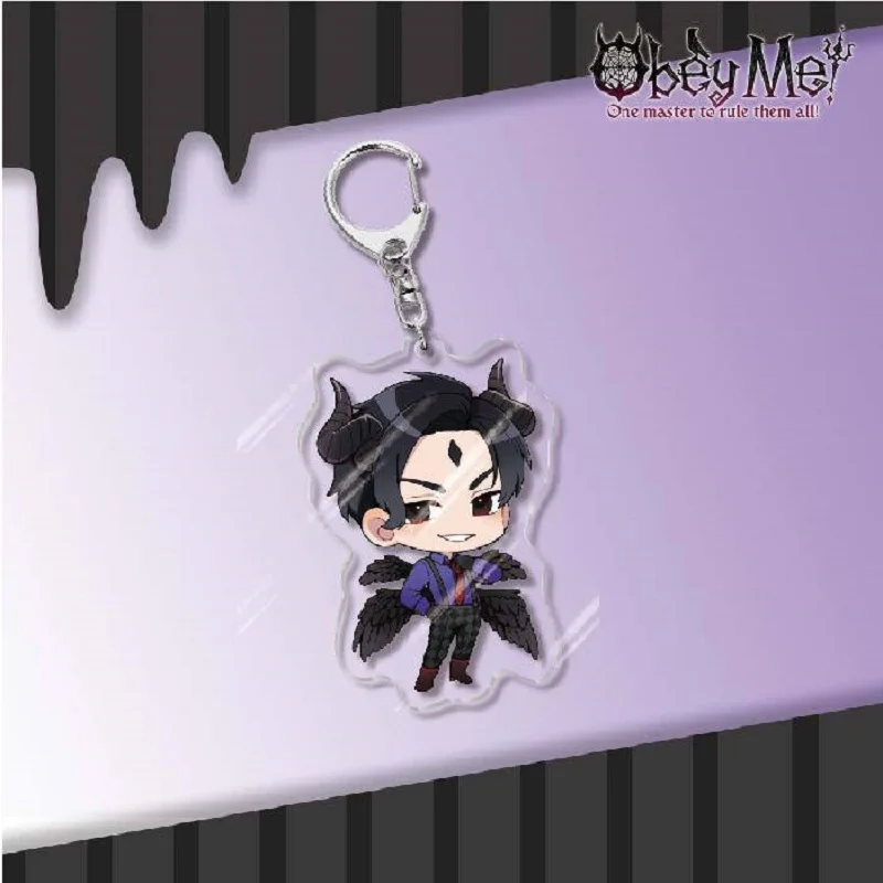 Japan Anime Obey Me! Figures Lucifer Mammon Leviathan Cosplay Acrylic Keychains Bag Pendant Decor Keyring Accessories Xmas Gift