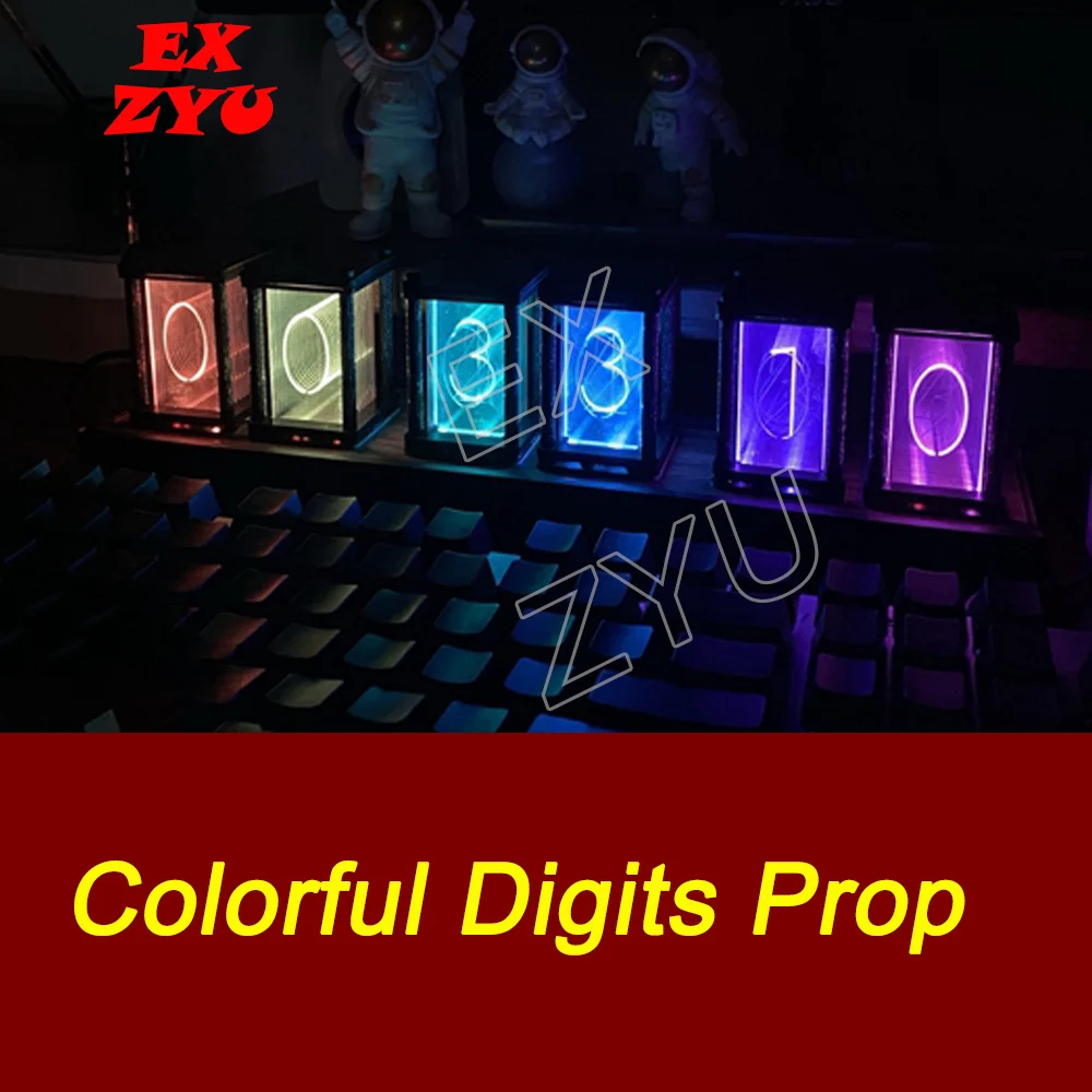 

Colorful Digits Prop Press the Buttons to Make Glow Tubes Showing Correct Digits to Unlock Escape Rooms Real Life EX ZYU