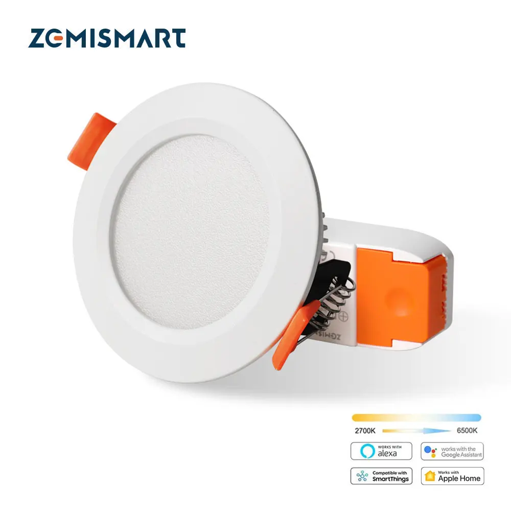 

Zemismart Matter Over WiFi WW CW Smart LED Downlight 9W 12W 15W Dimmable Ceiling Lamp Homekit Alexa Google Home SmartThings App