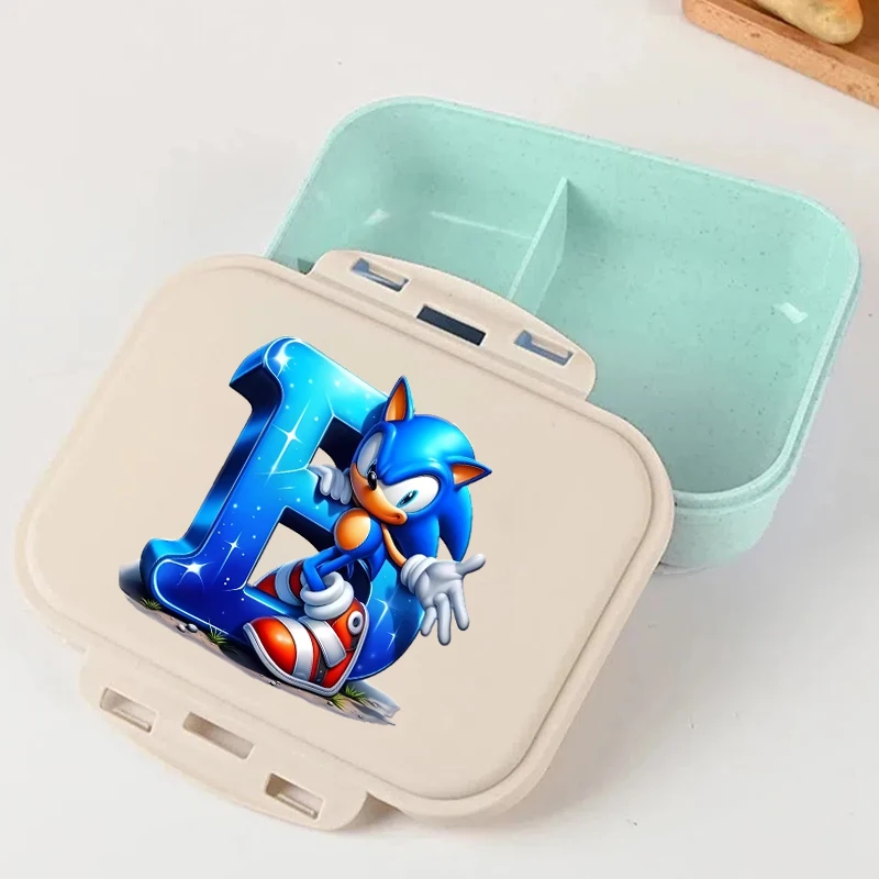 Sonics Cartoon Figure High Capacity Bento Box School Portable Container A-Z Letters Convenient Lunch Boxes Picnic Supplies Gifts